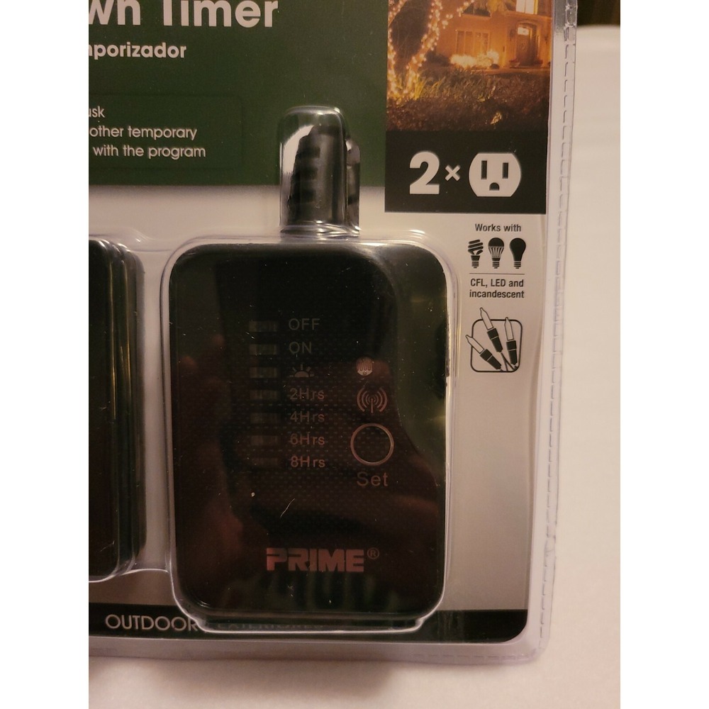 PRIME Remote Controlled Countdown Timer 2 Outlet Plug In Outdoor - Picture 3 of 4